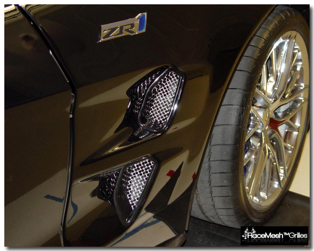 Corvette ZR1 RaceMesh Front Fender Side Duct / Vent Grilles : C6 ZR1, Set of 4